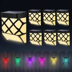 Solar Battery Black Integrated LED Dusk to Dawn Waterproof Decorative Deck Rail Light (6-Pack) by YANSUN