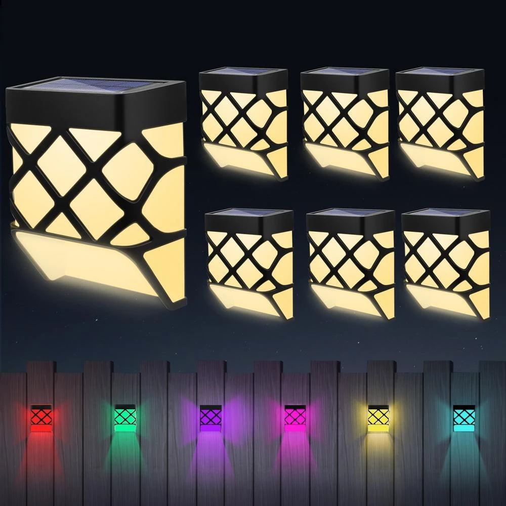Solar Battery Black Integrated LED Dusk to Dawn Waterproof Decorative Deck Rail Light (6-Pack) by YANSUN 3 Solar Battery Black Integrated LED Dusk to Dawn Waterproof Decorative Deck Rail Light (6-Pack) by YANSUN