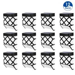 Solar Battery Black Integrated LED Dusk to Dawn Waterproof Decorative Deck Rail Light (12-Pack) by YANSUN