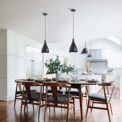 9.06 in. 1-Light Black Pendant, Modern Style by YANSUN -YANSUN Shop black yansun pendant lights h dz004 1f 1000