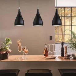 9.06 in. 1-Light Black Pendant, Modern Style by YANSUN -YANSUN Shop black yansun pendant lights h dz004 4f 1000