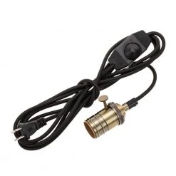 1-Light Black Vintage Plug-in Dimmable Bulb Mini Pendant with Brass Socket (1-Pack) by YANSUN -YANSUN Shop black yansun pendant lights h dz091 1f 1000