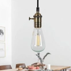 1-Light Black Vintage Plug-in Dimmable Bulb Mini Pendant with Brass Socket (1-Pack) by YANSUN -YANSUN Shop black yansun pendant lights h dz091 76 1000