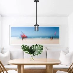 4.7 in. 1-Light Black Cage Modern Industrial Farmhouse Metal Mini Pendant with Barn Shape by YANSUN -YANSUN Shop black yansun pendant lights h dz116 44 1000