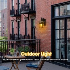 1-Light Black Outdoor Wall Lantern Sconce with Clear Glass (2-Pack) by YANSUN -YANSUN Shop black yansun vanity lighting h wl001 2 44 1000