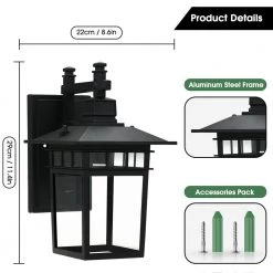 1-Light Black Outdoor Wall Lantern Sconce with Clear Glass (2-Pack) by YANSUN -YANSUN Shop black yansun vanity lighting h wl001 2 4f 1000