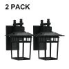 1-Light Black Outdoor Wall Lantern Sconce with Clear Glass (2-Pack) by YANSUN 2 1-Light Black Outdoor Wall Lantern Sconce with Clear Glass (2-Pack) by YANSUN -YANSUN Shop black yansun vanity lighting h wl001 2 64 1000