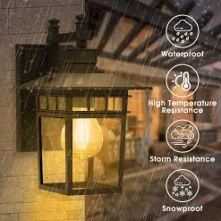 1-Light Black Wall Sconce with Clear Glass Shade for Outdoor Decoration by YANSUN 12 1-Light Black Wall Sconce with Clear Glass Shade for Outdoor Decoration by YANSUN -YANSUN Shop black yansun vanity lighting h wl001n1 c3 1000