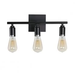16 in. 3-Light Black Iron Vanity Light with Painted Matte by YANSUN