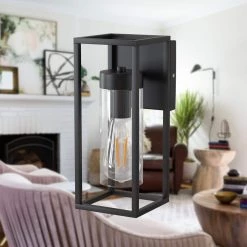 12.6 in. 1-Light Black Vintage Wall Light, Outdoor Industrial Style Wall Sconce by YANSUN -YANSUN Shop black yansun vanity lighting h wl013n1 c3 1000