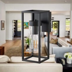 12.6 in. 1-Light Black Vintage Wall Light, Outdoor Industrial Style Wall Sconce by YANSUN -YANSUN Shop black yansun vanity lighting h wl013n1 fa 1000