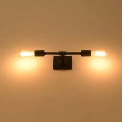 13.4 in. 2-Light Black Iron Vanity Light with Painted Matte (2-Pack) by YANSUN 15 13.4 in. 2-Light Black Iron Vanity Light with Painted Matte (2-Pack) by YANSUN -YANSUN Shop black yansun vanity lighting h wl041b 2 44 1000