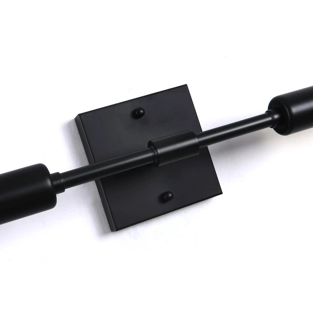 13.4 in. 2-Light Black Iron Vanity Light with Painted Matte (2-Pack) by YANSUN 6 13.4 in. 2-Light Black Iron Vanity Light with Painted Matte (2-Pack) by YANSUN - Image 4