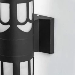 11.81 in. 2-Light Black Cylinder Modern E26 Base LED Indoor/Outdoor Porch Light Wall Lantern Sconce by YANSUN -YANSUN Shop black yansun vanity lighting h wl075 1f 1000