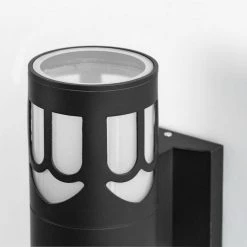 11.81 in. 2-Light Black Cylinder Modern E26 Base LED Indoor/Outdoor Porch Light Wall Lantern Sconce by YANSUN -YANSUN Shop black yansun vanity lighting h wl075 4f 1000