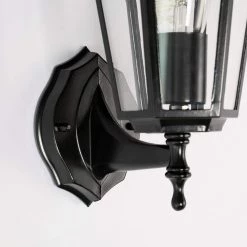 7 in. 1-Light 60-Watt Black Waterproof Outdoor Wall Pack Light Lantern with Glass Shade by YANSUN 15 7 in. 1-Light 60-Watt Black Waterproof Outdoor Wall Pack Light Lantern with Glass Shade by YANSUN -YANSUN Shop black yansun wall pack lights h wl061 44 1000