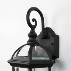 8 in. 1-Light 60-Watt Black Waterproof Outdoor Wall Pack Light with Clear Glass Shade by YANSUN 14 8 in. 1-Light 60-Watt Black Waterproof Outdoor Wall Pack Light with Clear Glass Shade by YANSUN -YANSUN Shop black yansun wall pack lights h wl063 1f 1000