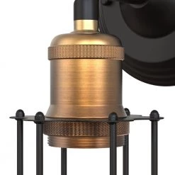 10.63 in. 1-Light Dimmable Black Sconce Wall Lamp with Metal Caged Shaded by YANSUN -YANSUN Shop black yansun wall sconces h wl016n1 44 1000