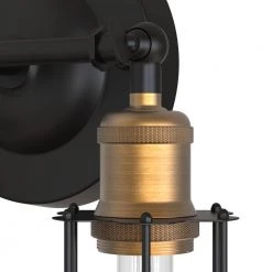 9.84 in. 2-Light U-Shaped Dimmable Black Wall Lamp with Caged Shaded by YANSUN -YANSUN Shop black yansun wall sconces h wl017n1 76 1000