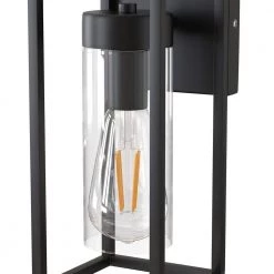 12.6 in. 1-Light Black Wall Lamp with Glass Shaded by YANSUN -YANSUN Shop black yansun wall sconces h wl019 1f 1000