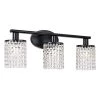 20.87 in. 3-Light Black Crystal Bathroom Wall Sconce, Modern Lighting Fixture Over Mirror by YANSUN -YANSUN Shop black yansun wall sconces h wl021bn1 64 1000