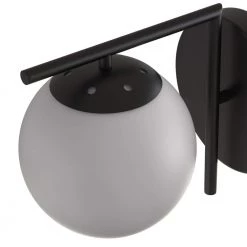 In. 1-Light Black Metal Wall Sconce with White Shade, Postmodern Style Wall Lamp by YANSUN -YANSUN Shop black yansun wall sconces h wl024b 1f 1000