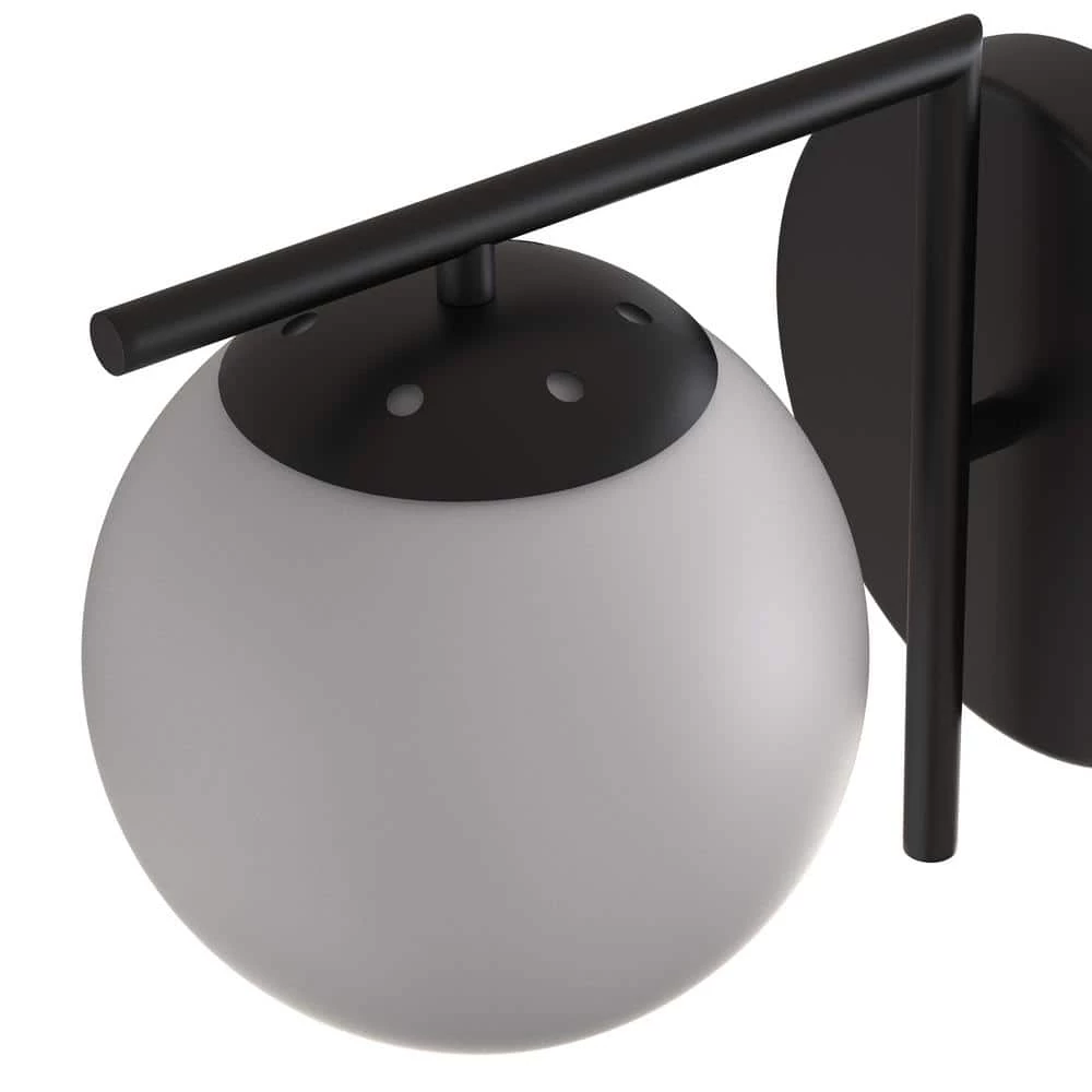 7.87 in.1-Light Black Modern Bathroom Vanity Wall Light with White Shade by YANSUN 7 7.87 in.1-Light Black Modern Bathroom Vanity Wall Light with White Shade by YANSUN - Image 5