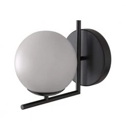 7.87 in.1-Light Black Modern Bathroom Vanity Wall Light with White Shade by YANSUN