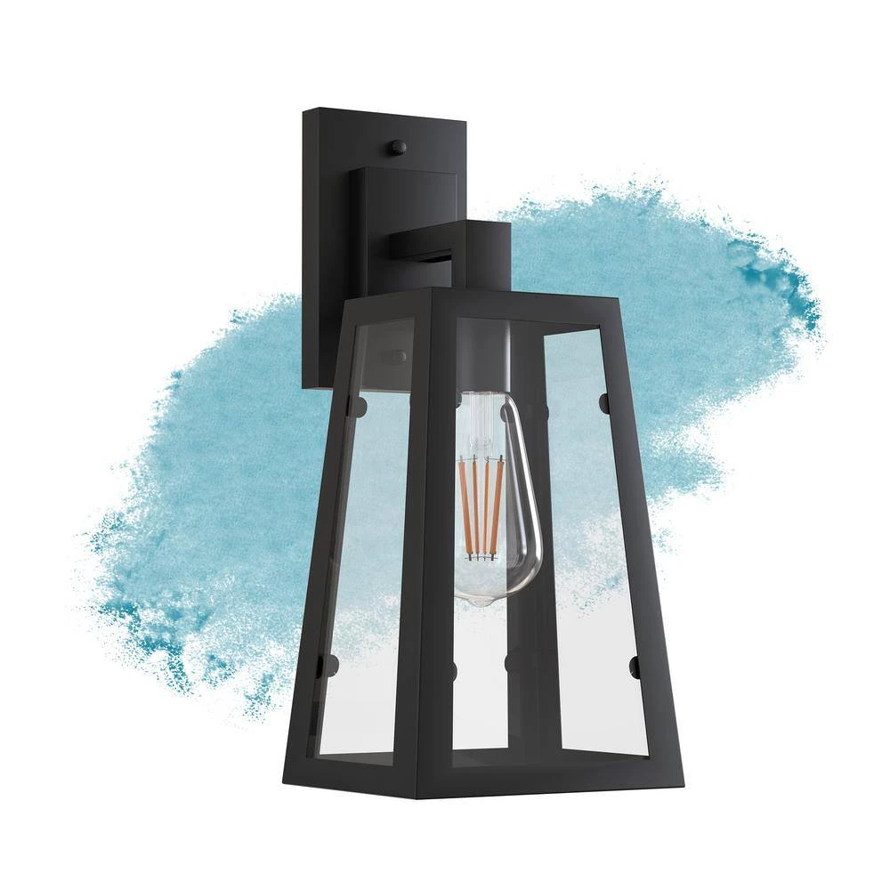 15.7 in. 1-Light Loft Farmhouse Industrial Style Black Wrought Iron Wall Sconce by YANSUN 8 15.7 in. 1-Light Loft Farmhouse Industrial Style Black Wrought Iron Wall Sconce by YANSUN - Image 6