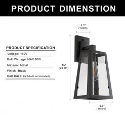 15.7 in. 1-Light Loft Farmhouse Industrial Style Black Wrought Iron Wall Sconce by YANSUN 11 15.7 in. 1-Light Loft Farmhouse Industrial Style Black Wrought Iron Wall Sconce by YANSUN -YANSUN Shop black yansun wall sconces h wl031n1 4f 1000