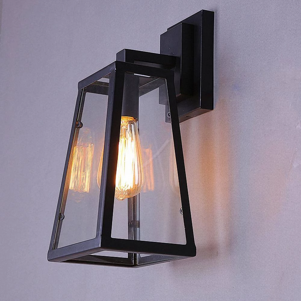 15.7 in. 1-Light Loft Farmhouse Industrial Style Black Wrought Iron Wall Sconce by YANSUN 5 15.7 in. 1-Light Loft Farmhouse Industrial Style Black Wrought Iron Wall Sconce by YANSUN - Image 3
