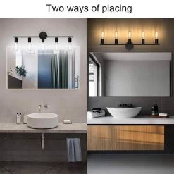 31.5 in. 5-Light Black Metal Wall Sconce Vanity Lighting Without Shade by YANSUN -YANSUN Shop black yansun wall sconces h wl038 1f 1000