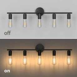 31.5 in. 5-Light Black Metal Wall Sconce Vanity Lighting Without Shade by YANSUN -YANSUN Shop black yansun wall sconces h wl038 44 1000