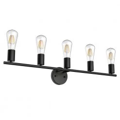 31.5 in. 5-Light Black Metal Wall Sconce Vanity Lighting without Shade by YANSUN -YANSUN Shop black yansun wall sconces h wl038n1 76 1000