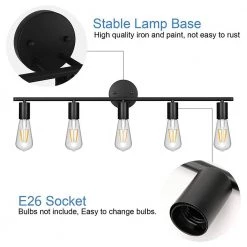 31.5 in. 5-Light Black Metal Wall Sconce Vanity Lighting without Shade by YANSUN -YANSUN Shop black yansun wall sconces h wl038n1 fa 1000