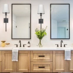 1-Light Black Wall Sconce with White Fabric Shade by YANSUN -YANSUN Shop black yansun wall sconces h wl043b 76 1000