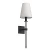 1-Light Black Wall Sconce with White Fabric Shade by YANSUN -YANSUN Shop black yansun wall sconces h wl043bn1 64 1000