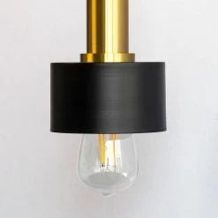 4.72 in. 1-Light Black Metal Wall Sconce Lighting, Modern Brass-Plated Wall Light Fixture by YANSUN -YANSUN Shop black yansun wall sconces h wl064 4f 1000