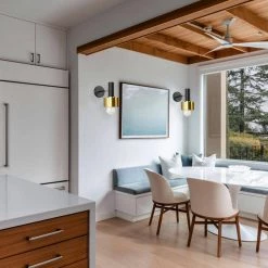 4.72 in. 1-Light Black Metal Wall Sconce Lighting, Modern Brass-Plated Wall Light Fixture by YANSUN -YANSUN Shop black yansun wall sconces h wl065 76 1000