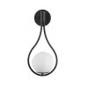 7.87 in. 1-Light Black Modern Globe Wall Sconce with Frosted Glass Shade by YANSUN