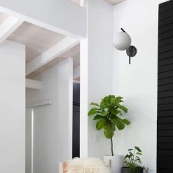 7.87 in. 1-Light Black Modern Globe Wall Sconce with Frosted Glass Shade by YANSUN -YANSUN Shop black yansun wall sconces h wl070b 44 1000