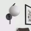 7.87 in. 1-Light Black Modern Globe Wall Sconce with Frosted Glass Shade by YANSUN 1 7.87 in. 1-Light Black Modern Globe Wall Sconce with Frosted Glass Shade by YANSUN -YANSUN Shop black yansun wall sconces h wl070b 64 1000