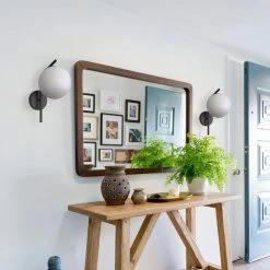 7.87 in. 1-Light Black Modern Globe Wall Sconce with Frosted Glass Shade by YANSUN -YANSUN Shop black yansun wall sconces h wl070b fa 1000