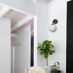 5.91 in. 1-Light Black Modern Globe Wall Sconce with Frosted Glass Shade by YANSUN -YANSUN Shop black yansun wall sconces h wl071b 44 1000