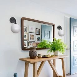 5.91 in. 1-Light Black Modern Globe Wall Sconce with Frosted Glass Shade by YANSUN -YANSUN Shop black yansun wall sconces h wl071b 76 1000