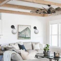 5.91 in. 1-Light Black Modern Globe Wall Sconce with Frosted Glass Shade by YANSUN -YANSUN Shop black yansun wall sconces h wl071b fa 1000