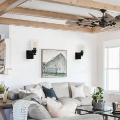 4 in. 1-Light Modern Black Indoor Wall Sconce Farmhouse with Clear Glass Shade (2-Pack) by YANSUN -YANSUN Shop black yansun wall sconces h wl078b 2n1 66 1000