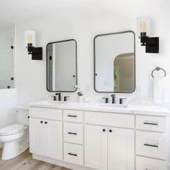 4 in. 1-Light Modern Black Indoor Wall Sconce Farmhouse with Clear Glass Shade (2-Pack) by YANSUN -YANSUN Shop black yansun wall sconces h wl078b 2n1 76 1000