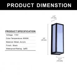 15.7 in. Black Cylinder Modern Integrated LED Indoor/Outdoor Porch Light Wall Lantern Sconce with White Shade by YANSUN -YANSUN Shop black yansun well lights h wl032 c3 1000