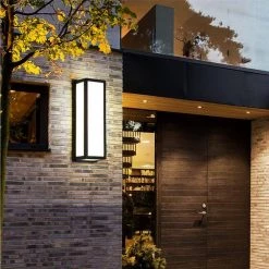 15.7 in. Black Cylinder Modern Integrated LED Indoor/Outdoor Porch Light Wall Lantern Sconce with White Shade by YANSUN -YANSUN Shop black yansun well lights h wl032n1 4f 1000